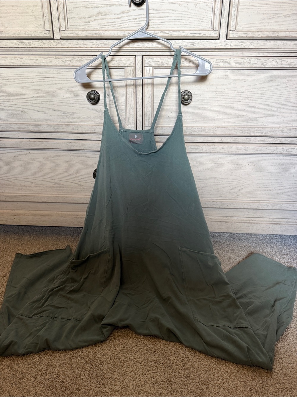 Women’s Free People Green jumpsuit w pockets